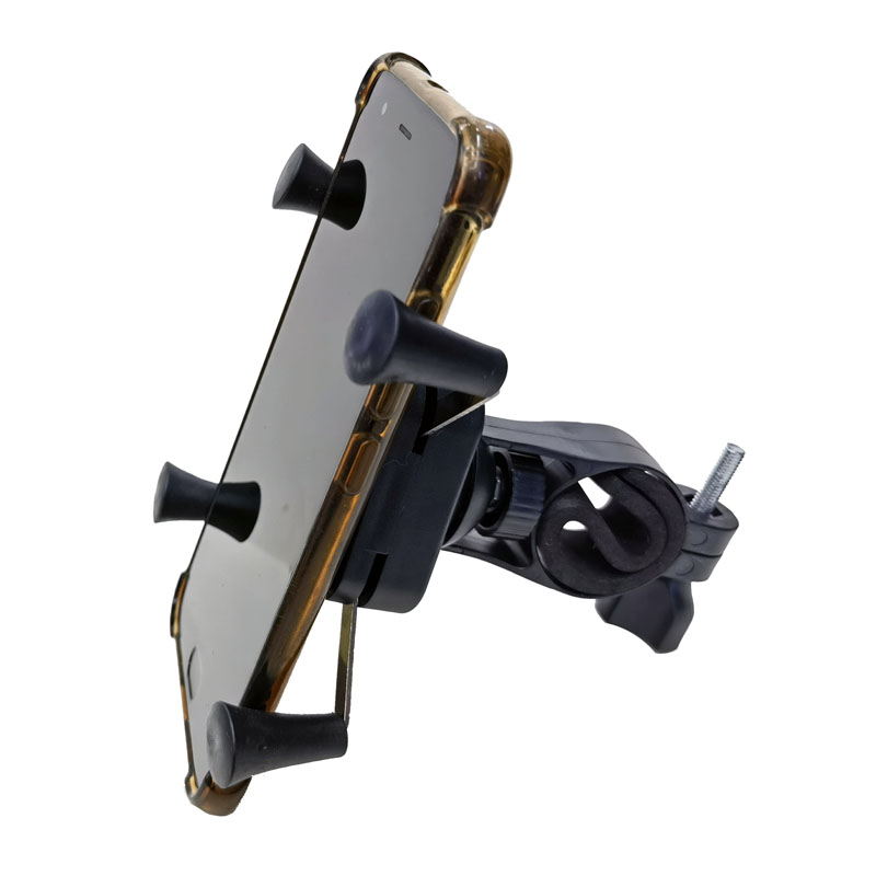 CH-02 Leather four-pronged bicycle phone stand, X-type bicycle phone stand, metal UPS navigation seat, motorcycle mountain biker stand pic 6