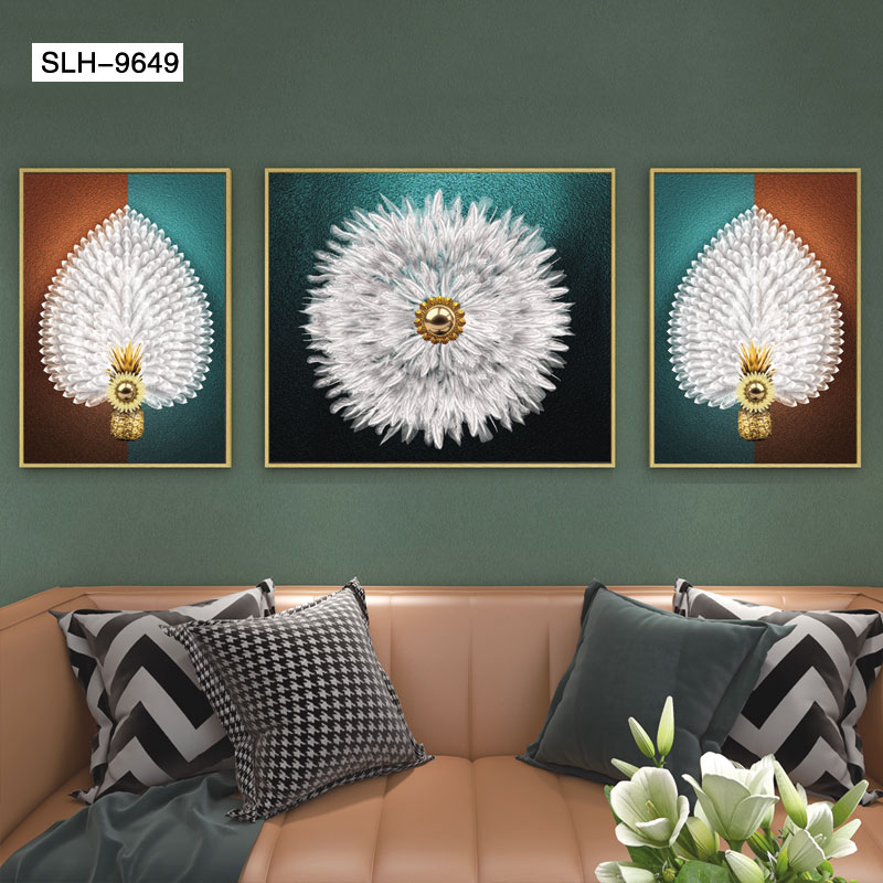 Aluminum Alloy Crystal Porcelain Crystal Bay Living Room New Chinese Three-Piece Set full figure