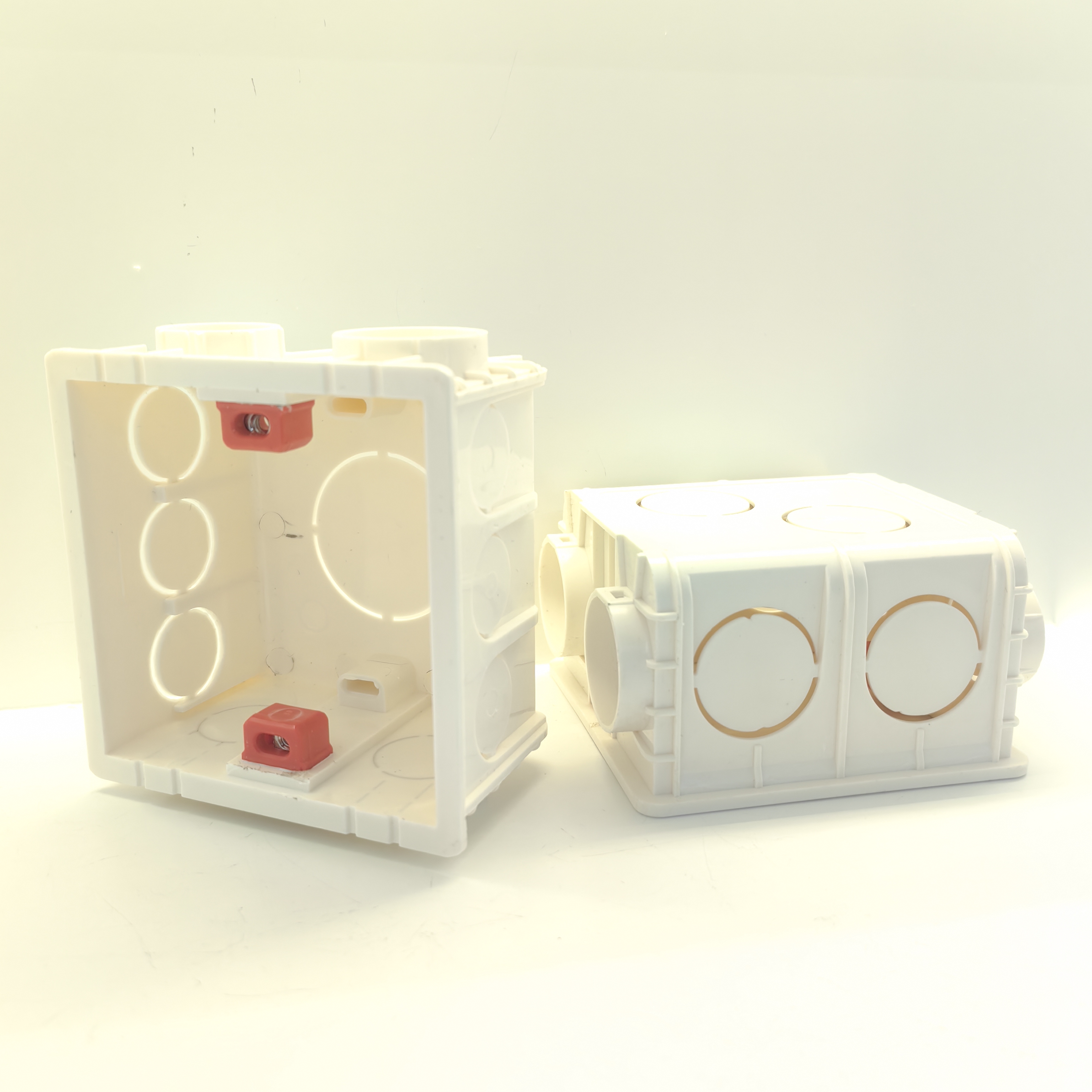  PLASTIC BOX SOCKET,GREY/ GOLDEN/ WHITE ALABASTER SWITCH