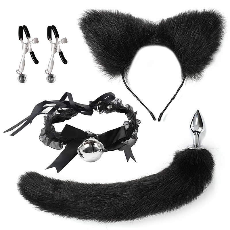 New foreign trade SM sex toy set sexy underwear fox headband bell collar nipple clip binding adult products thumbnail
