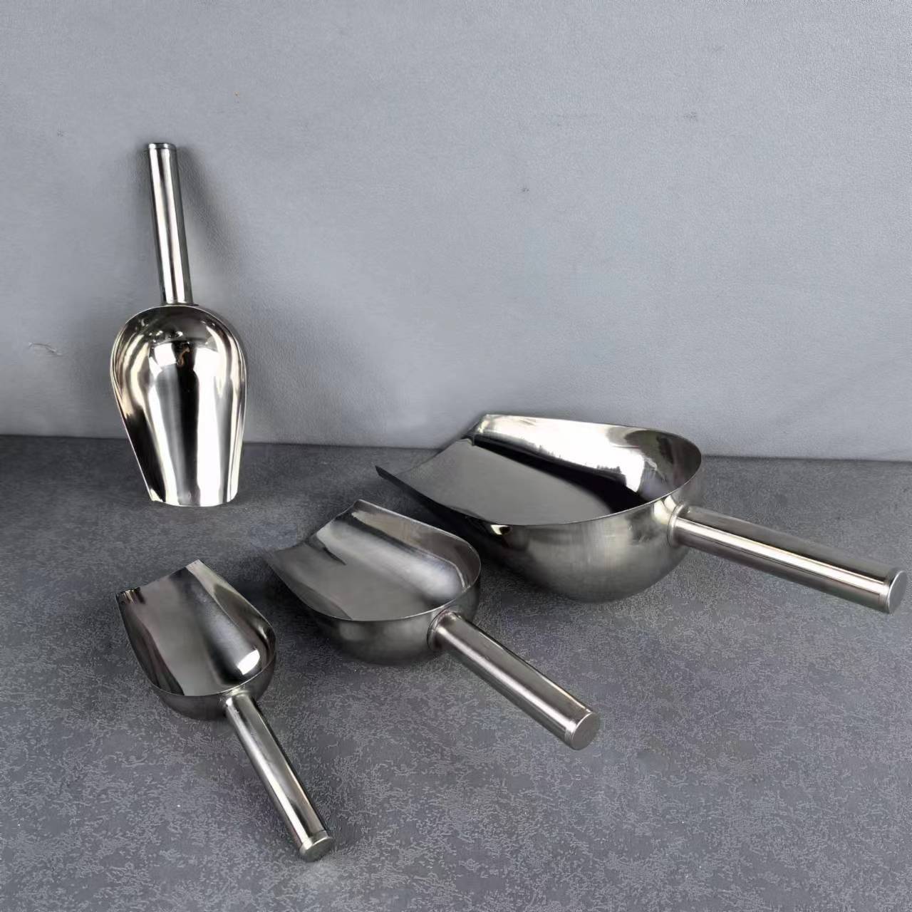 DF99321 Stainless steel ice spatula, food spatula, stainless steel ice spatula, round bottom ice cube spatula, supermarket chain, multi-functional rice spatula, bagged sugar cubes, tea, coarse grains, food, DF TRADING HOUSE