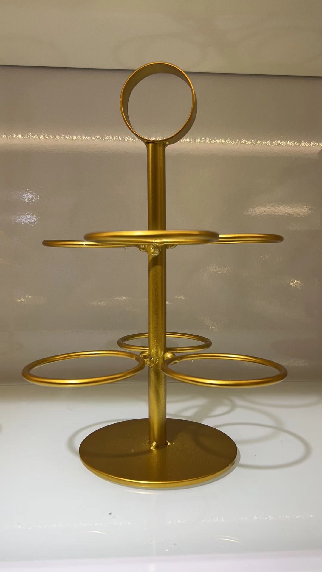 铁工艺品 铁杯架 杯托 金色 家居桌面摆件