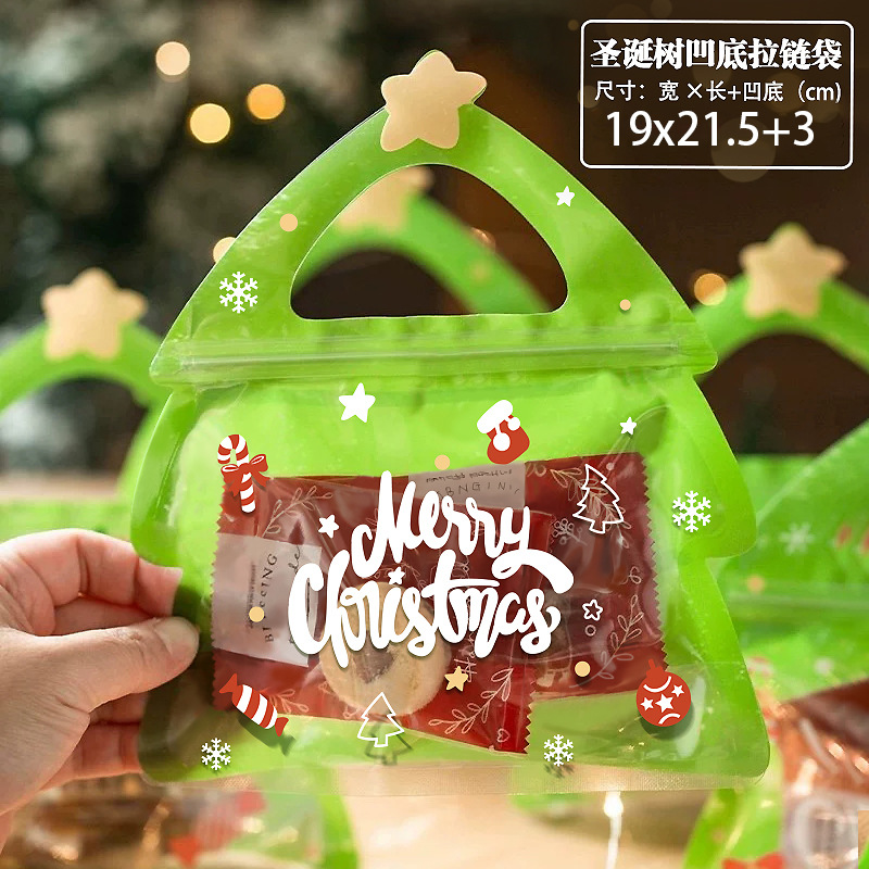 创意圣诞树礼品袋可爱卡通糖果零食包装袋圣诞节送礼礼物袋子手提详情图4