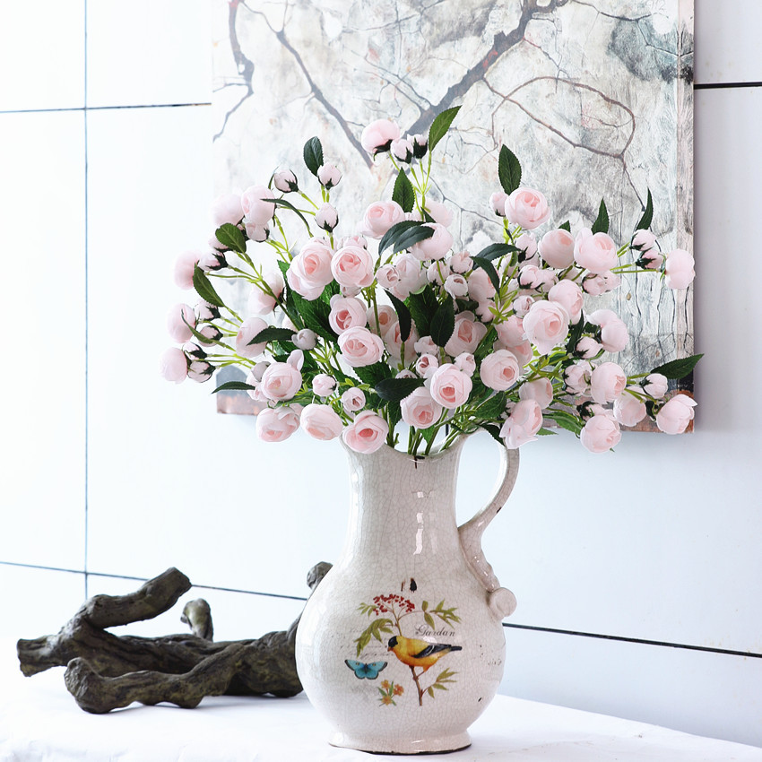 New Jinma artificial flowers, such as small tea rose silk flowers and lotus flowers, are produced and sold by our home decoration factory Specification image