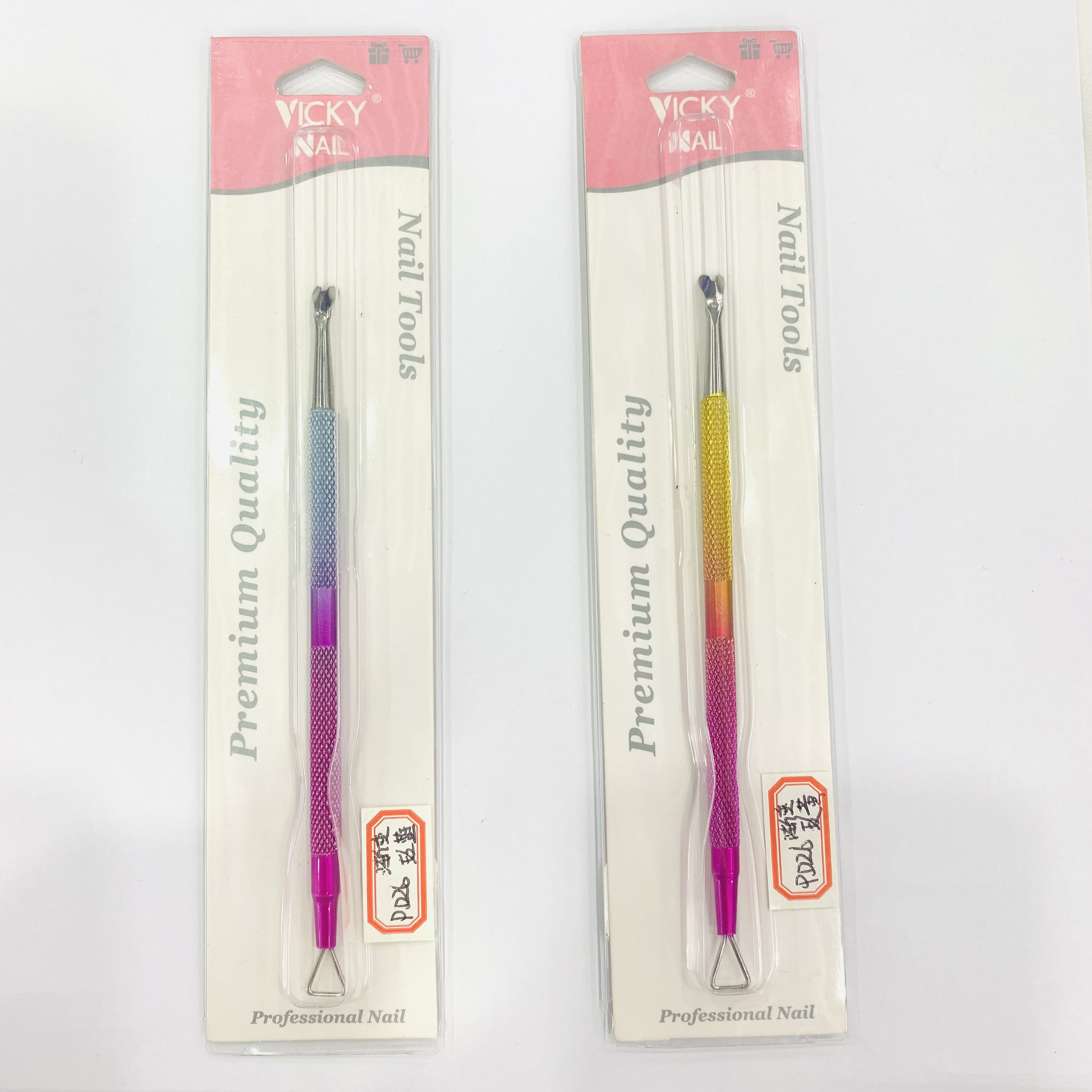 PD26 Color steel push off dead skin double head nail polish remover rubber planer knife Dead skin push nail art tool