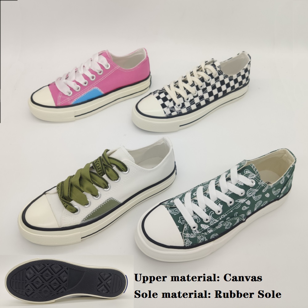 2023 Girls' Casual Canvas Women's Shoes Cartoon Student Low-Top Shoes Versatile Breathable Soft-Soled Sports Shoes Size 35-40