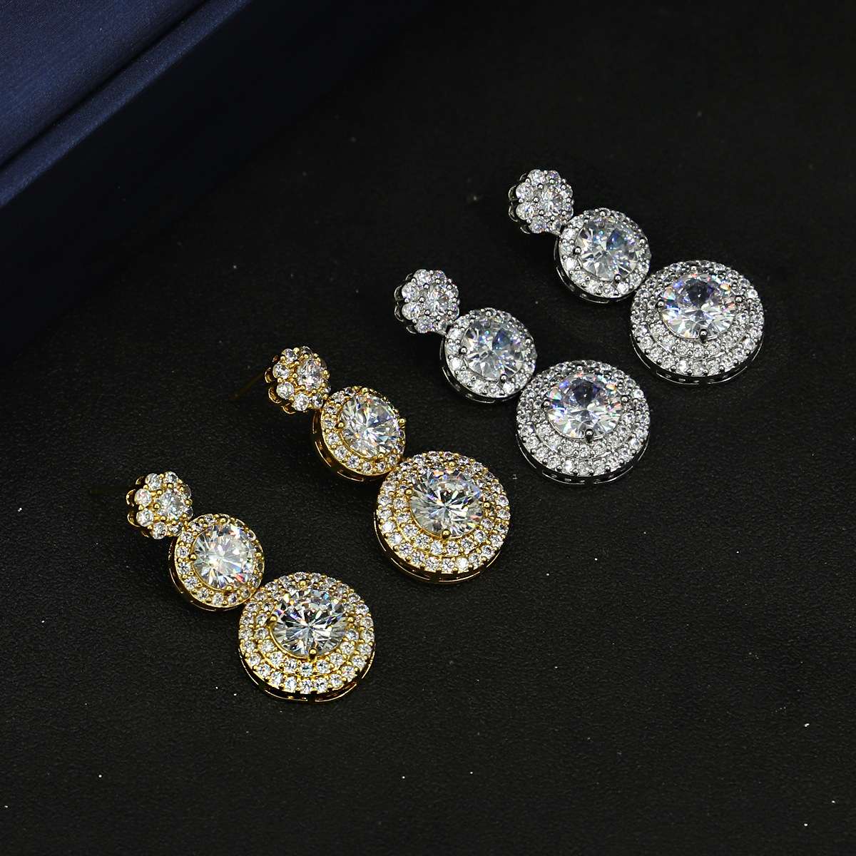 European and American bride necklace set, fashionable and versatile, full diamond zircon dress accessories, fashionable jewelry, banquet detail image 3