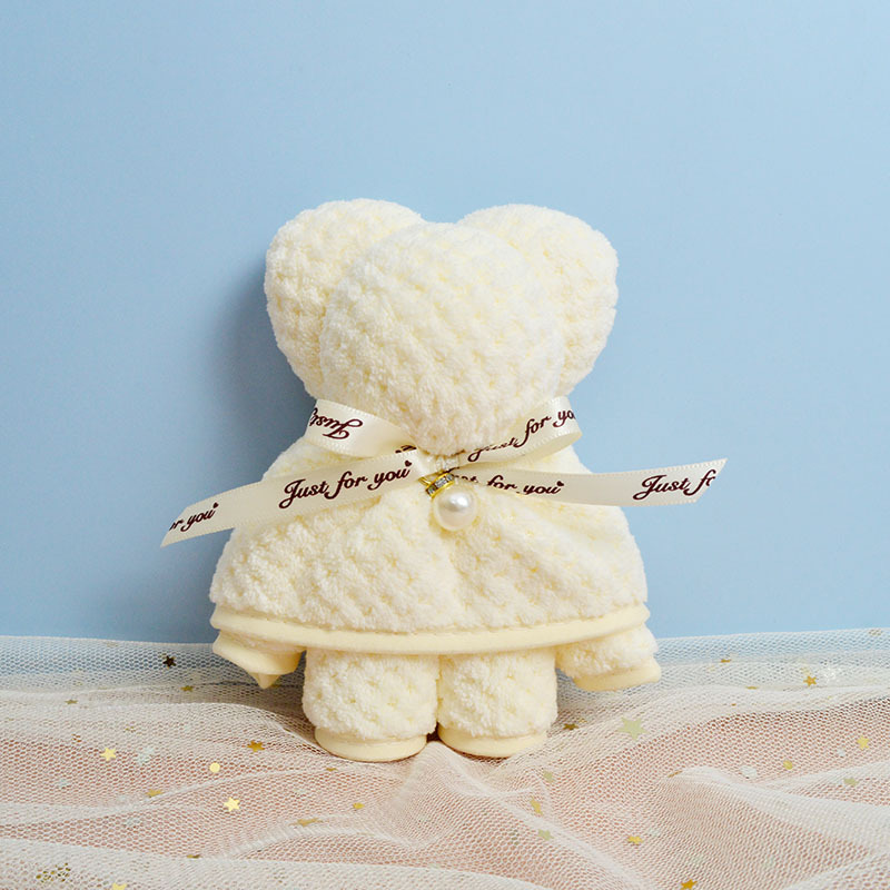 Bear towel, teak square towel, coral fleece souvenir, wedding celebration, wedding candy, teacher Mid-Autumn Festival and National Day gift wholesale, 30*30cm detail image 13