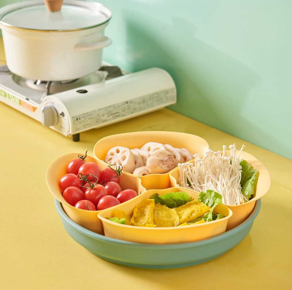 W52-JKC-5702 Rotating draining Tray, hot pot serving platter, compartmentalized fruit platter, Double-layer rotatable washing basin detail image 13