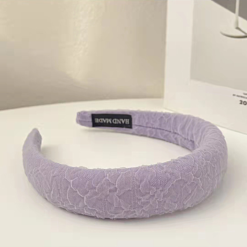 Purple Gauze Candy Color Sponge Headband High Cranial Top Face Pressure Headband Sweet Everything Color Hair Clip Hair Accessories Wholesale