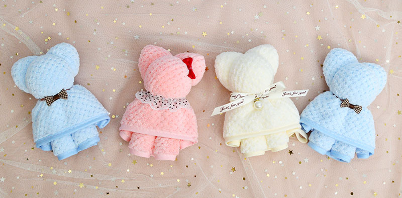 Bear towel, teak square towel, coral fleece souvenir, wedding celebration, wedding candy, teacher Mid-Autumn Festival and National Day gift wholesale, 30*30cm Item Picture