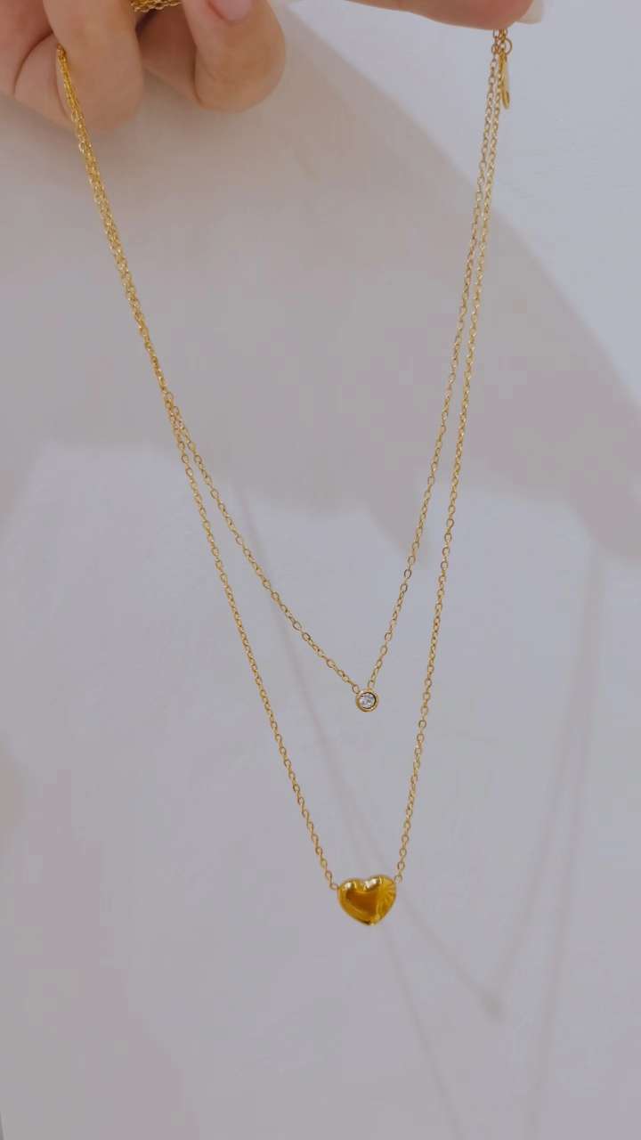 精致百搭钛钢项链 双链白搭项链