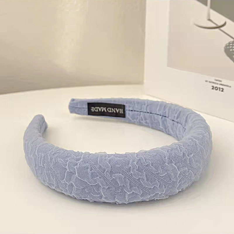 Blue Purple Gauze Candy Color Sponge Headband High Cranial Top Face Pressure Headband Sweet Everything Color Hair Clip Hair Accessories Wholesale Item Picture