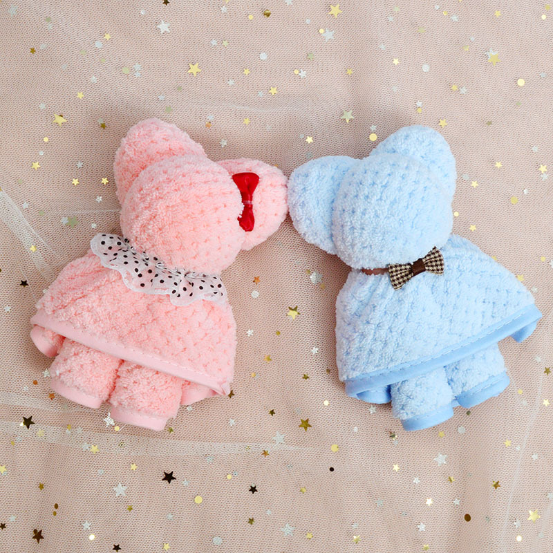 Bear towel, teak square towel, coral fleece souvenir, wedding celebration, wedding candy, teacher Mid-Autumn Festival and National Day gift wholesale, 30*30cm detail image 4