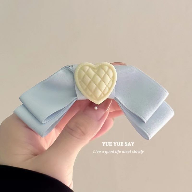 Love Blue Bow French Retro Pink Bow Love Hair Clip Side Princess Top Clip Hair Accessories Sweet High-Grade Hair Accessories Wholesale details Picture