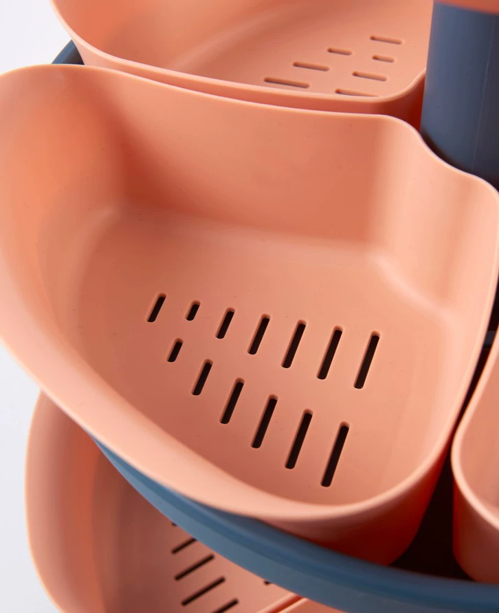 W52-JKC-5702 Rotating draining Tray, hot pot serving platter, compartmentalized fruit platter, Double-layer rotatable washing basin detail image 16