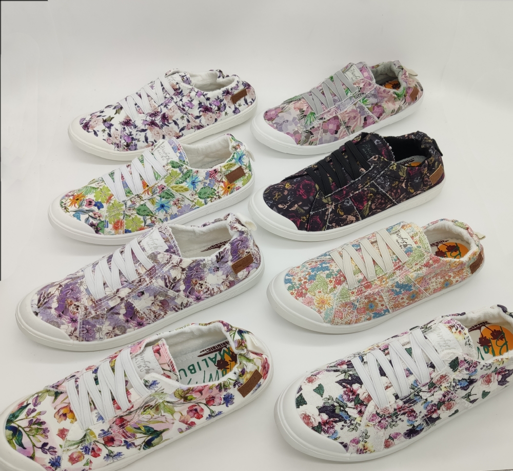 2023 Fashionable Casual Canvas Shoes For Both Boys And Girls, Versatile, Breathable, Soft-Soled, Flat Shoes, Floral Fabric Shoes, Sizes 36-42