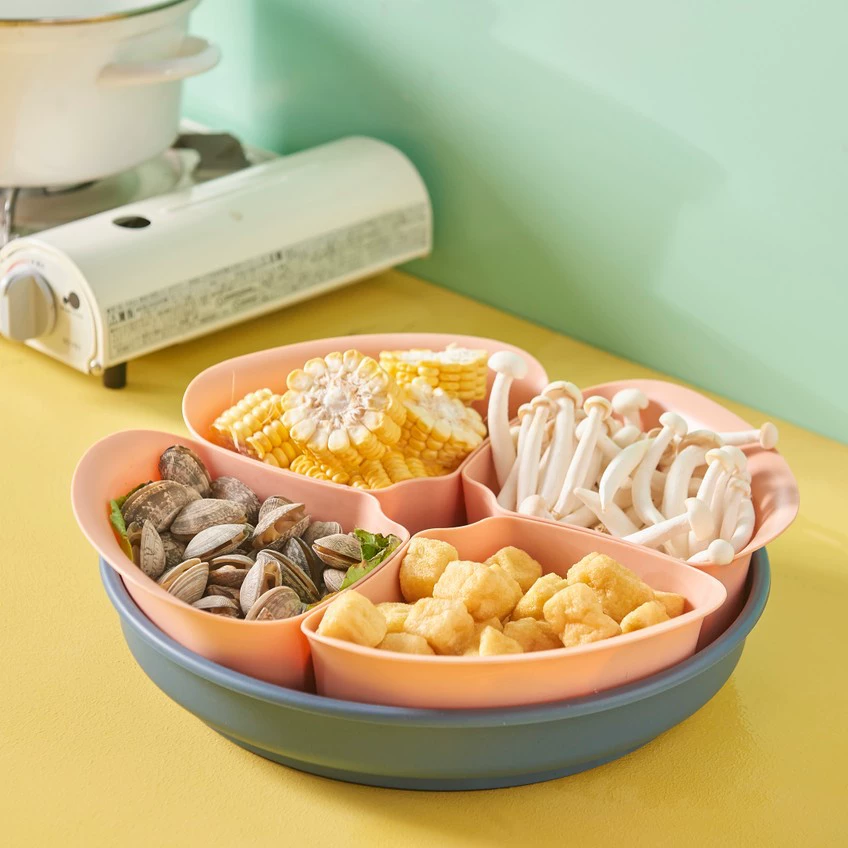 W52-JKC-5702 Rotating draining Tray, hot pot serving platter, compartmentalized fruit platter, Double-layer rotatable washing basin detail image 14