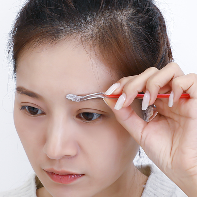 T型修眉刀/美妆化妆工具/美妆神器修眉毛不锈钢白底实物图