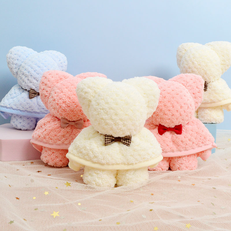 Bear towel, teak square towel, coral fleece souvenir, wedding celebration, wedding candy, teacher Mid-Autumn Festival and National Day gift wholesale, 30*30cm detail image 20