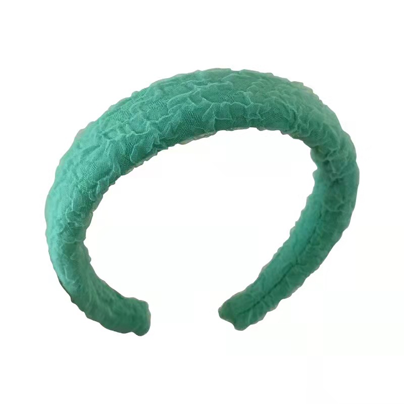 Green Gauze Candy Color Sponge Headband High Cranial Top Face Pressure Headband Sweet Everything Color Hair Clip Hair Accessories Wholesale Item Picture