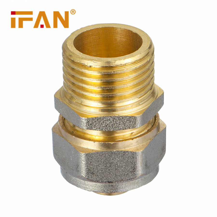 IFAN 01款 Male Socket 外牙卡套 铜螺纹管件 铝塑管配件 S20×3/4"M详情图1