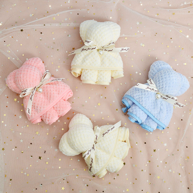 Bear towel, teak square towel, coral fleece souvenir, wedding celebration, wedding candy, teacher Mid-Autumn Festival and National Day gift wholesale, 30*30cm detail image 15