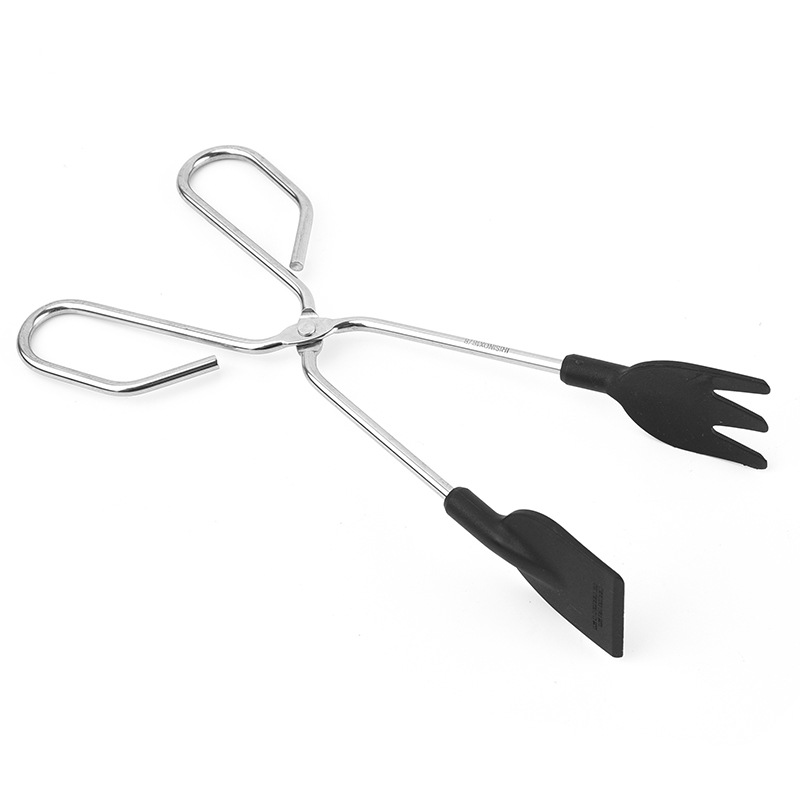 DF99344 Food tongs, silicone head, stainless steel food tongs, steamed bun, bread, grilled meat tongs, buffet thickened food, DF TRADING HOUSE Item Picture