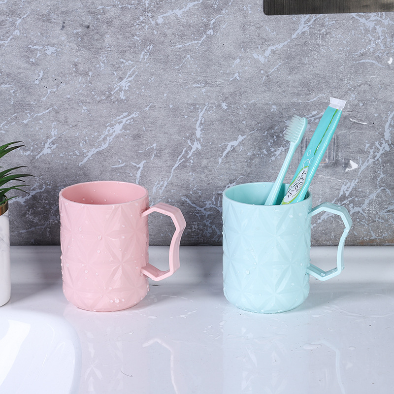 M07-5067 Creative Toothbrush Cup, Plastic Cup, Round couple toothbrush, washbasin Cup, Solid color single-layer toothache cup detail image 3