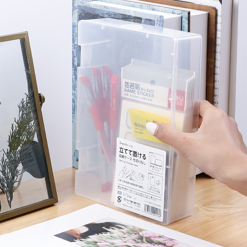 SANADA 日本进口桌面小物文具收纳盒可直立型的收纳盒不带分隔板详情图5
