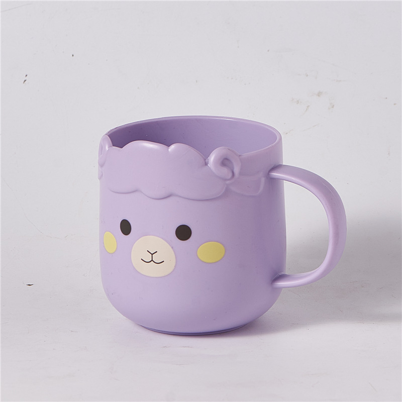 M04-7025 Sheep Mouthwash Cup, baby handle mouthwash cup, cute home parent-child Brushing cup, durable plastic water cup detail image 11