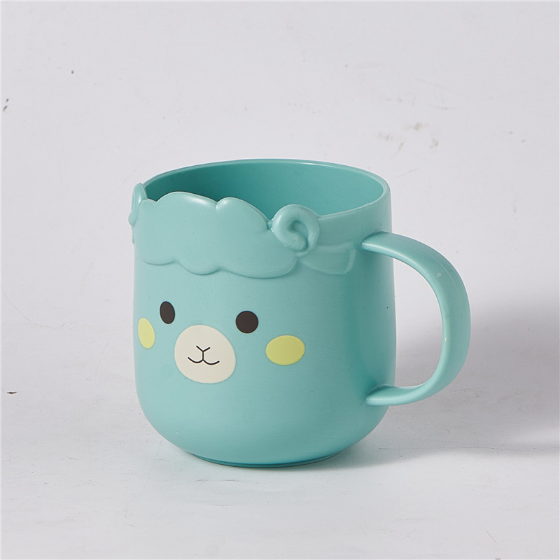 M04-7025 Sheep Mouthwash Cup, baby handle mouthwash cup, cute home parent-child Brushing cup, durable plastic water cup detail image 10