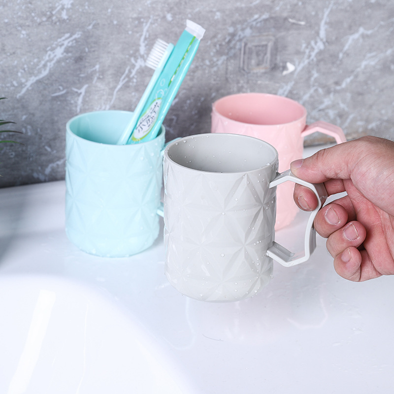 M07-5067 Creative Toothbrush Cup, Plastic Cup, Round couple toothbrush, washbasin Cup, Solid color single-layer toothache cup