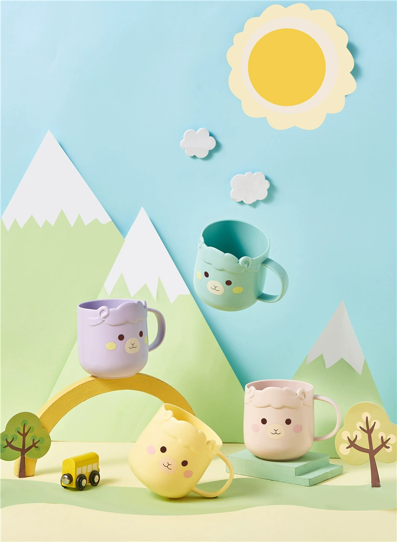 M04-7025 Sheep Mouthwash Cup, baby handle mouthwash cup, cute home parent-child Brushing cup, durable plastic water cup detail image 5