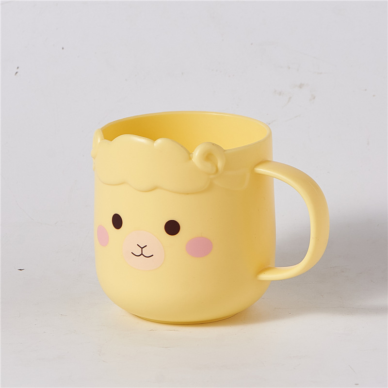 M04-7025 Sheep Mouthwash Cup, baby handle mouthwash cup, cute home parent-child Brushing cup, durable plastic water cup detail image 12
