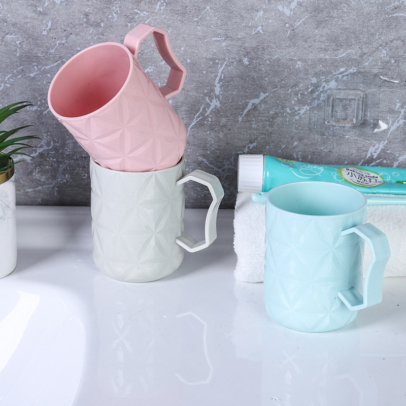 M07-5067 Creative Toothbrush Cup, Plastic Cup, Round couple toothbrush, washbasin Cup, Solid color single-layer toothache cup detail image 4