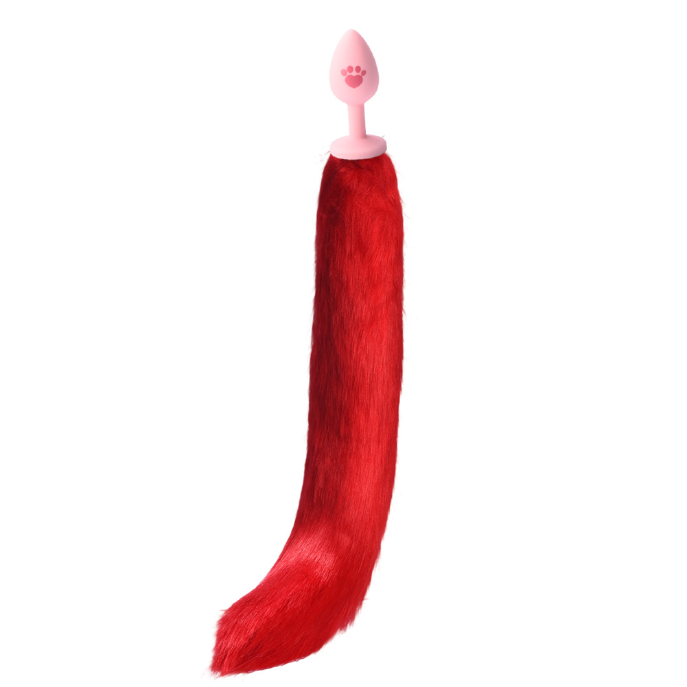 A new type of artificial fox tail silk-screened cat paw silicone anal plug alternative sex toy, an adult product for export to the United States pic 7