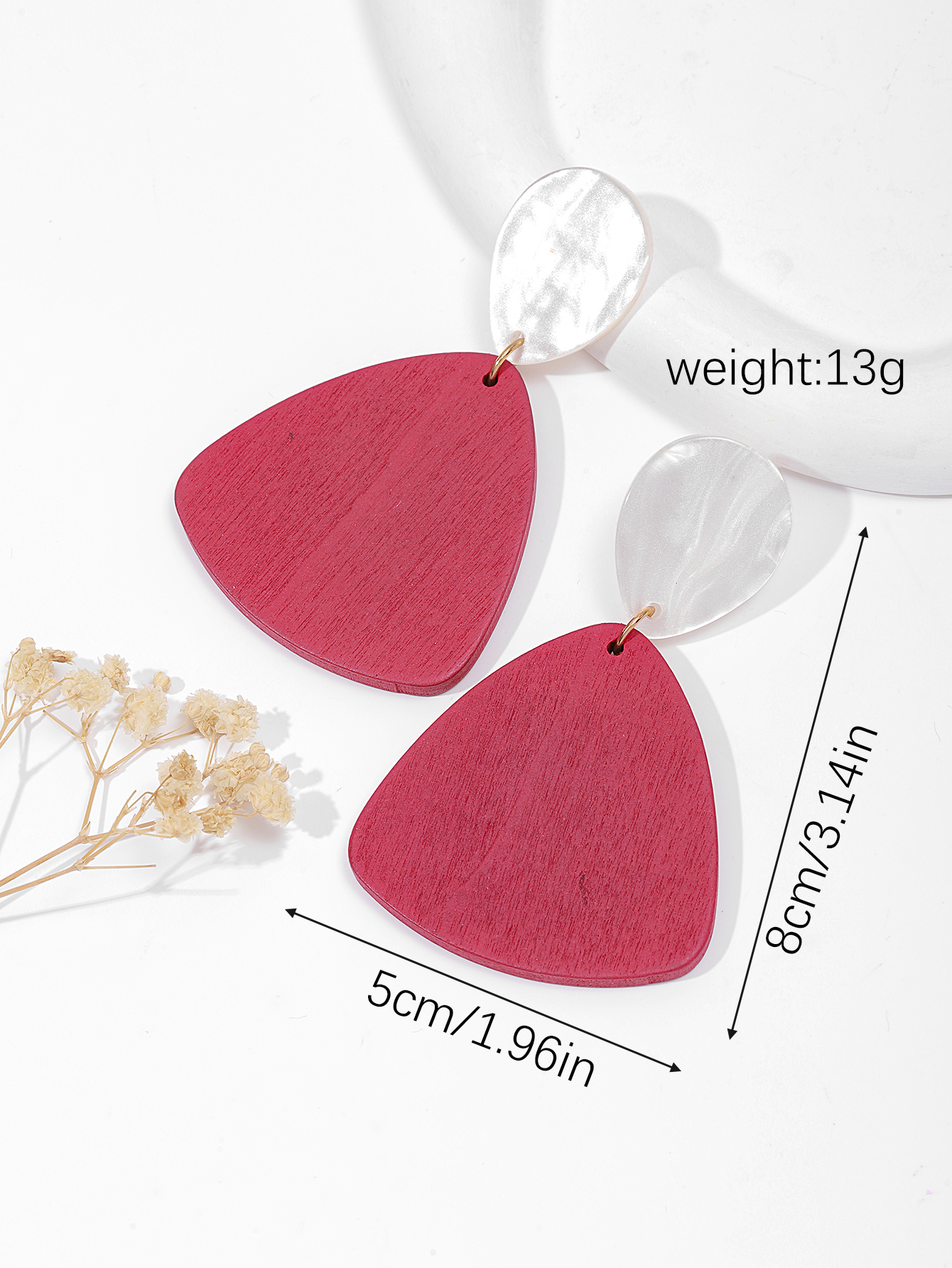 European and American fashionable, simple and elegant irregular multi-color acrylic women's earrings details Picture