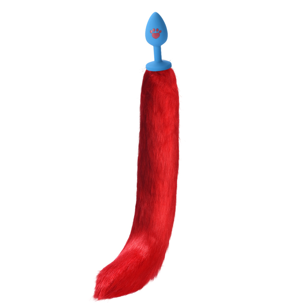 A new type of artificial fox tail silk-screened cat paw silicone anal plug alternative sex toy, an adult product for export to the United States Specification image