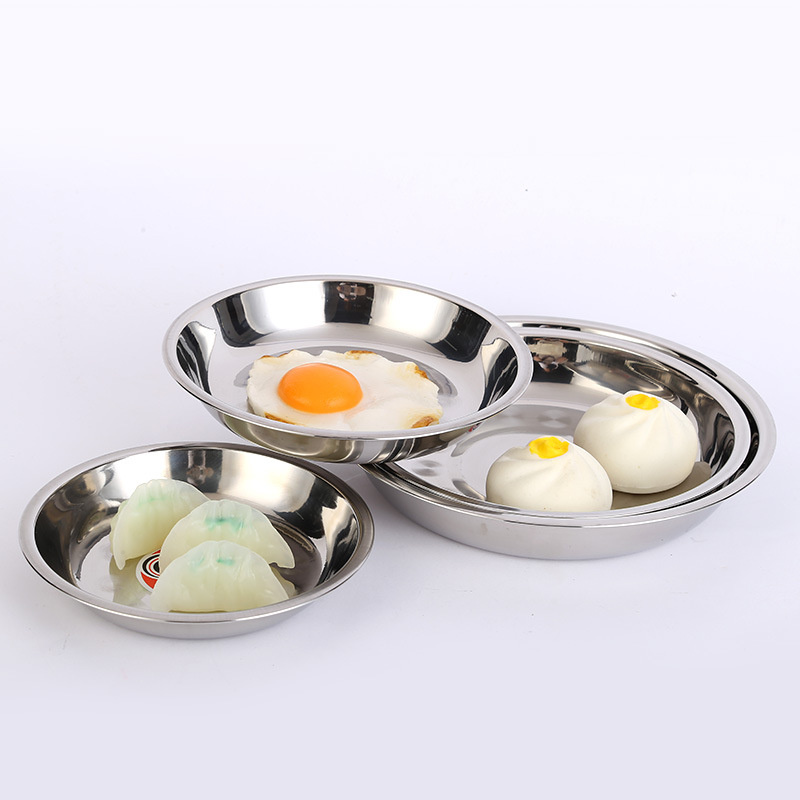 DF99463 Nordic disc Stainless steel disc Home commercial round flat plate Dish Stainless steel plate DF TRADING HOUSE