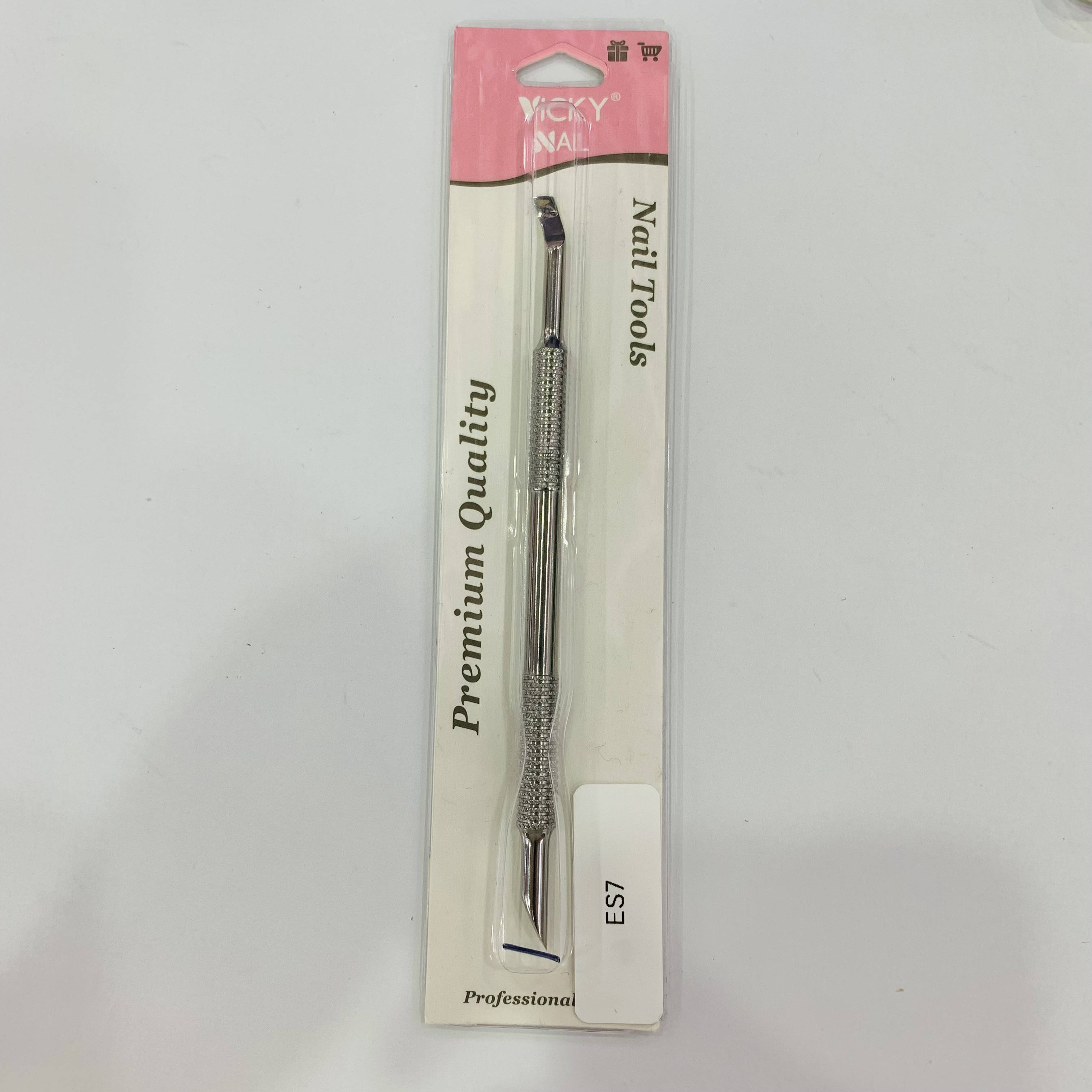 Es7 Steel Pusher, Stainless Steel, Exfoliating Nail Polish Remover, Double-Head Exfoliating Nail Tool