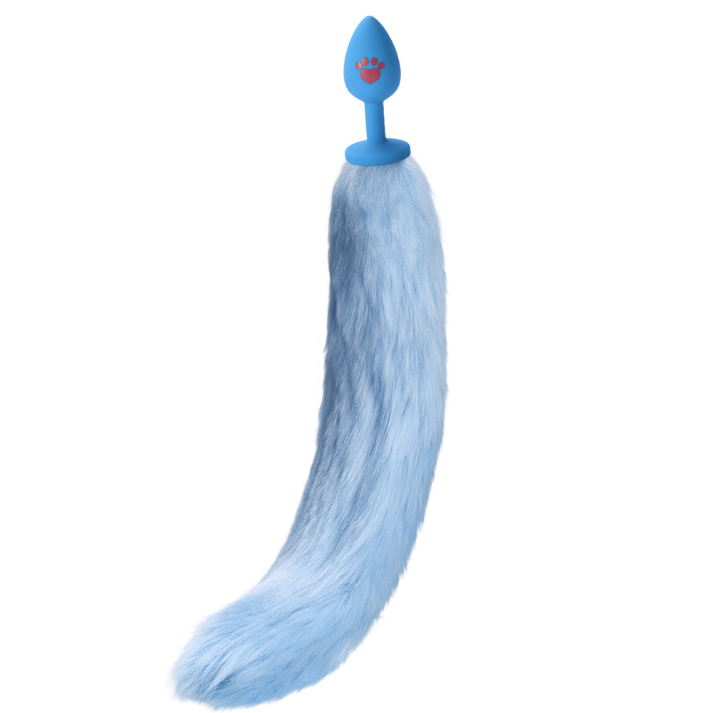 A new type of artificial fox tail silk-screened cat paw silicone anal plug alternative sex toy, an adult product for export to the United States pic 11