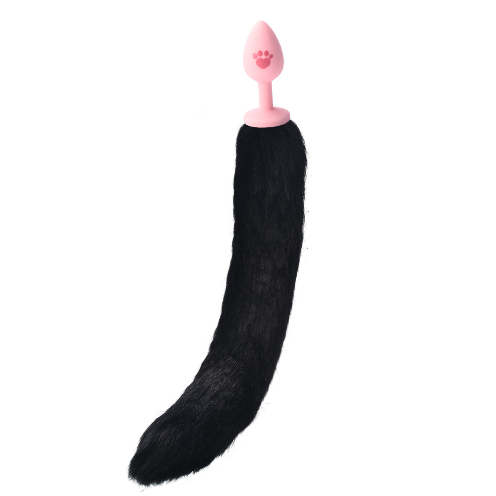 A new type of artificial fox tail silk-screened cat paw silicone anal plug alternative sex toy, an adult product for export to the United States pic 6