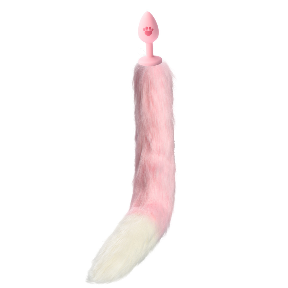 A new type of artificial fox tail silk-screened cat paw silicone anal plug alternative sex toy, an adult product for export to the United States Application Scenario