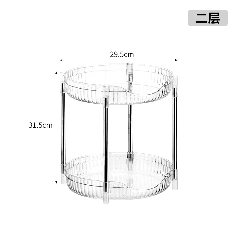 X51-8663 circular stainless steel storage rack, floor-standing multi-layer multi-functional storage rack for various items, layered shelf Item Picture