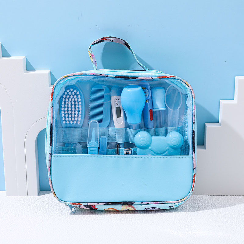 Customized baby care bag set, baby nasal aspirator, 13-piece nail clipper set, daily cleaning supplies and care package Item Picture