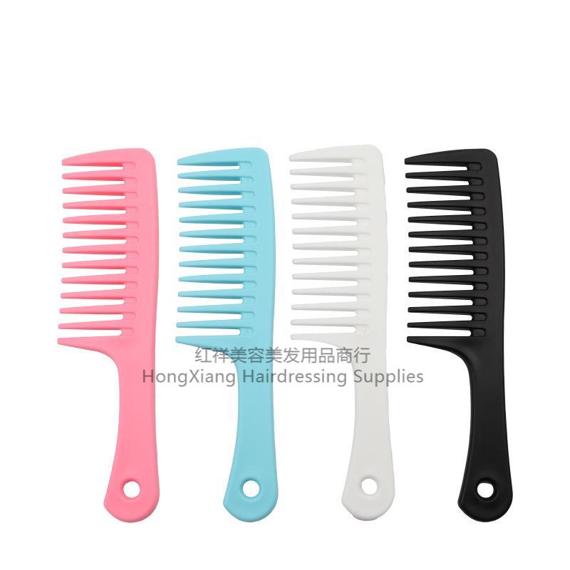 Color knife comb Men's and women's long hair round hole comb portable home hair cutting coarse teeth comb plastic flat comb