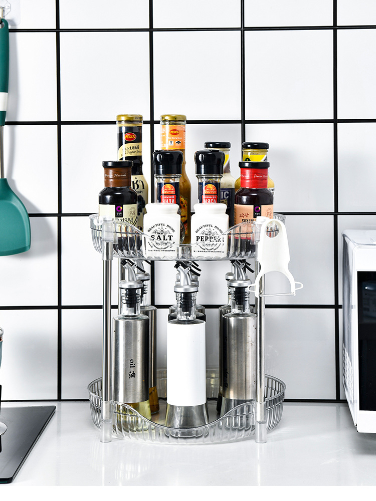 X51-8663 circular stainless steel storage rack, floor-standing multi-layer multi-functional storage rack for various items, layered shelf Application Scenario
