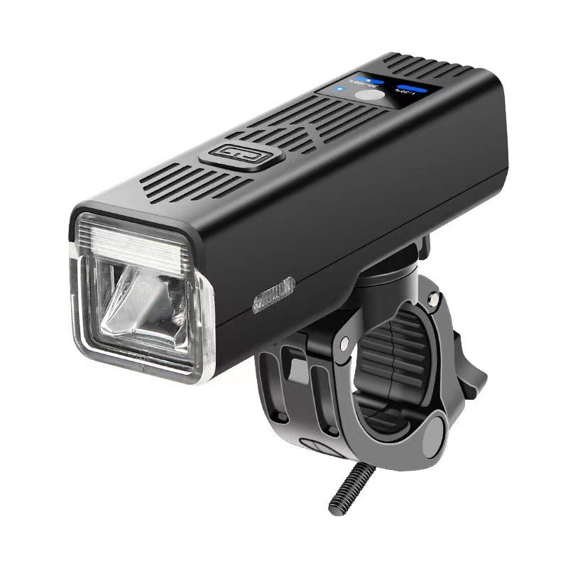 MT-007 Light horn headlight Bike headlight USB charging horn headlight T6 Power display mountain bike headlight riding headlight Headlight Strong flashlight
