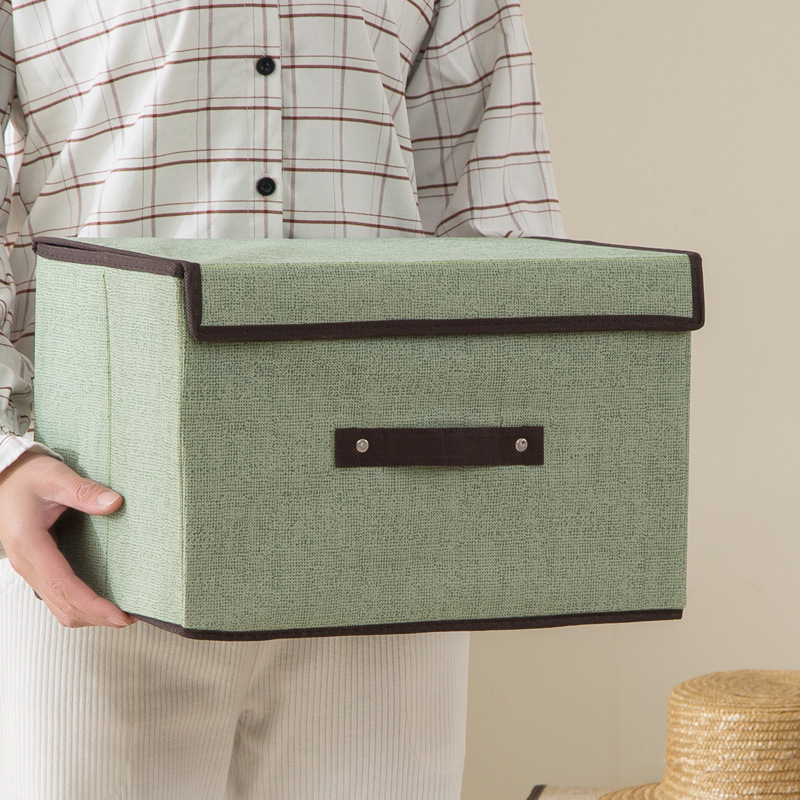 Home fabric two-piece storage box Collapsible clothing storage box multi-purpose non-woven dustproof storage box Application Scenario